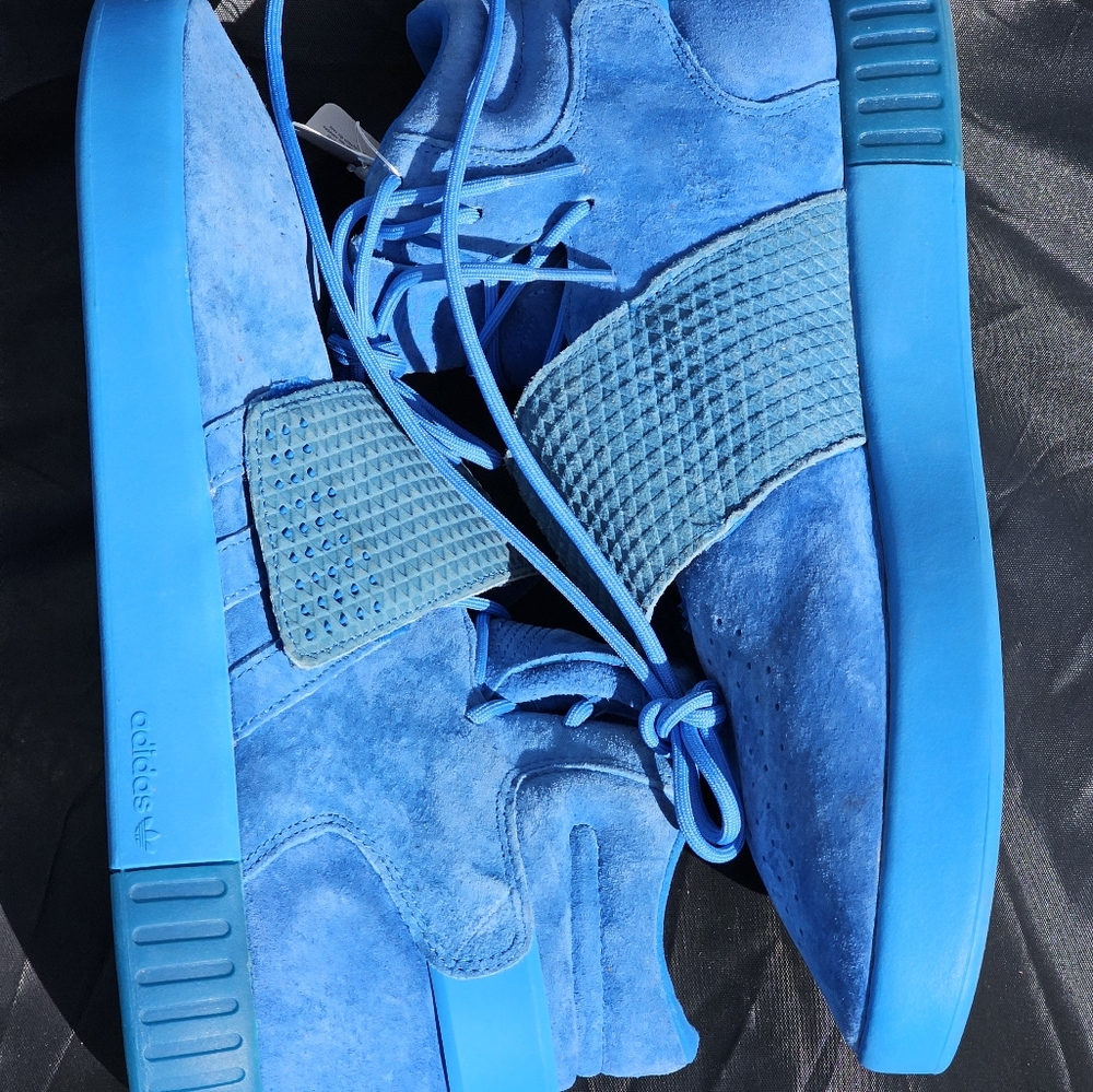 Adidas Tubular Invader SUEDE Bluebird Mens Size 10.5 Shoes Sneakers Blue BB1170 - Picture 4 of 12